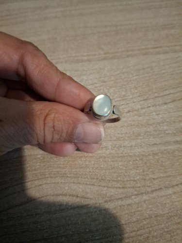 Bague argent nacre massif - argent,