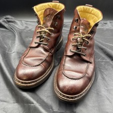 Heschung Brown Norwegian Welted Mens Leather Boots  Size 9.5  Made in France