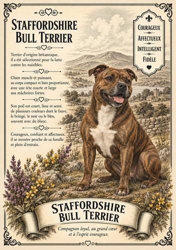 Affiche staffordshire bull - affiche,