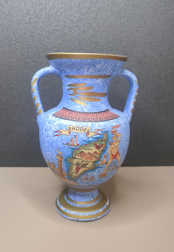 Vase amphore grec vintage bleu - vase,