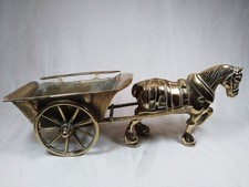 Cheval et Charrette en Laiton