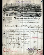 REMSCHEID (ALLEMAGNE) USINE de MACHINES-OUTILS "ALEXANDERWERK" FONDERIE en 1910