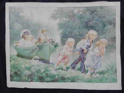Ancienne aquarelle originale - ancienne,