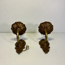 PAIR OF VINTAGE ART DECO BRASS BRONZE ELECTRIFIED LAMP WALL SCONCES