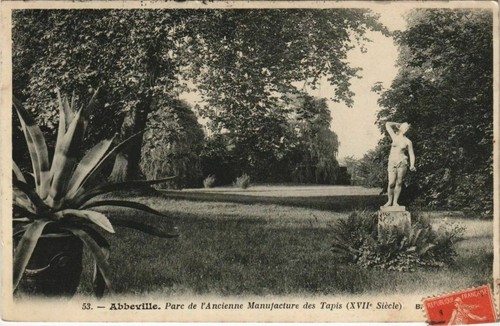 Cpa abbeville parc - abbeville,