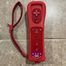 ?Nintendo OEM Wii Mote Remote Red Motion Plus Controller Official Tested RVL036