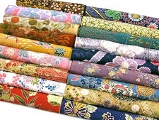 s025_Bundle, Japanese Kimono Silk Fabric Set, 18 pieces