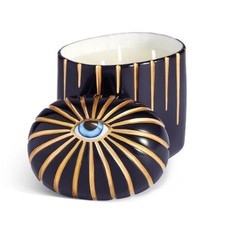 L'Objet x Lito 1 Wick Evil-Eye Candle Gold Navy Bleu 24K GP Green Vetiver Smell