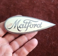 VINTAGE ENAMEL AUTOMOBILE CAR RADIATOR EMBLEM / BADGE # MATFORD FRANCE