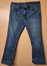 Levis 507 Jeans Blue Denim Straight Regular Distressed Hem 2004 W36 L34