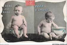 AKYP4-0331-CHILD - BABY IS WISE - BABY HAS FUN ON HIS BEDROOM POT HUM