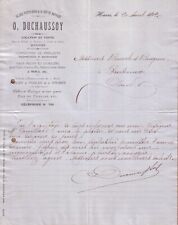 LE HAVRE - LETTER O. DUCHAUSSOY, RENTAL AND SALE BAGS CANVAS TARPAULINS - 1912