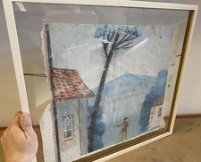 Antique 18th Century Wallpaper Painting Frame Decoration Empire Hst Tapestry 2