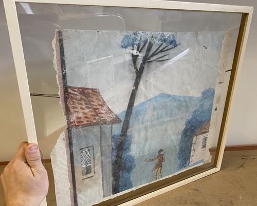 Peinture papier peint ancien - papier,