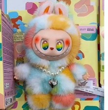 New Labubu Rainbow with Necklace Secret Or Chase Series Dolls Toys Soft Plushie