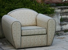 Pair of Large Art Deco Club Chairs Covered New Fabric Mint Condition