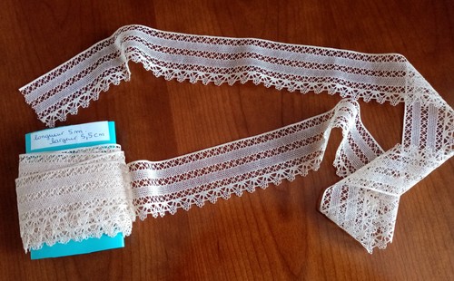 Dentelle ancienne coton - 5, x