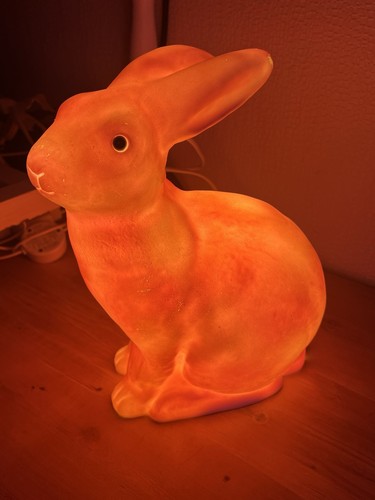 Lampe lapin heico rose vintage - lapin,