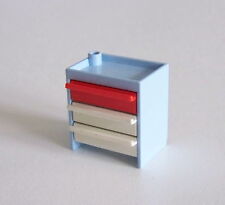 PLAYMOBIL (Y4112) HOPITAL - Meuble Bleu Clair 3 Tiroirs Ambulance 3925