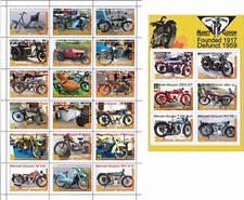 Stamp block+sheet Monet Goyon Motorcycle company South Ossetia 2021 issue
