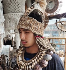 Tribal Warrior Headdress Hat Asmat Head Hunter Papua New Guinea Tribal Art