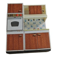 Vintage Mini Kitchen Toy Metal Dinette France Children's Collection Restoration Game