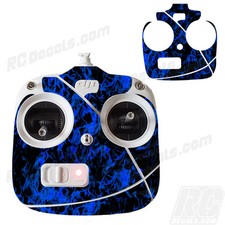 DJI Phantom 2 Drone Wrap RC Quadcopter Decal Custom Skin Controller Blue Flames