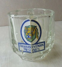 Ancienne chope à bière en verre émaillée, Brasseries Union messine / Metz