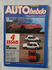 AUTO HEBDO N°429 19/7/1984 FERRARI DINO 246GT GOLF GTI 205 GTI COLT GTI DALLAS