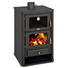 Poêle à bois 14 kw avec four polycarburant cheminée bois Prity FG