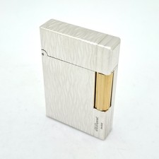 Briquet S.T.Dupont Ligne 2 Plaqué Argent 925 Et Or 18kt, au-Dessus