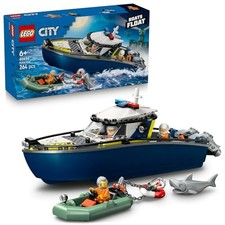 LEGO City Police Boat Chase 60456 Floats Water 3 Minifigs Shark 264 Pcs NEUF