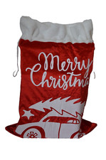 Lot de 2 Sacs à cadeaux hottes père Noël avec cordons de serrage Merry Christmas