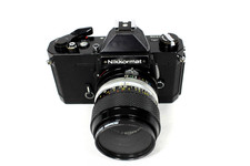 Nikkormat FT2 35mm SLR Film Camera black, w/ Nikkor 1:3.5 55mm Micro Lens