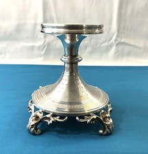 support base porte coupe / pied de lampe à pétrole huile en métal argenté 17 cm