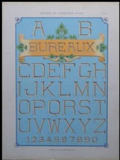 ENSEIGNES ART NOUVEAU, TYPOGRAPHIE -1905- LITHOGRAPHIE, BUREAUX, ALPHABET