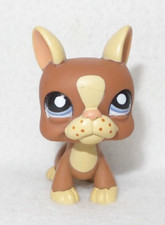 LITTLEST PETSHOP LPS #1789 HASBRO CHIEN BOSTON TERRIER MARRON BEIGE YEUX BLEU