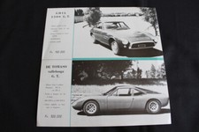 Ghia 1500 GT De Tomaso vallelunga gt french language brochure