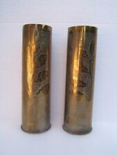 Douilles d'Obus Gravées Verdun Meuse Travail Poilu Artisanat Tranchée WW1 14-18 