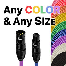 3 Pin XLR Male to Female Balanced Cable - Custom Length Color Microphone Cord