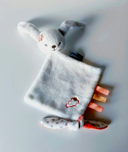 Doudou plat mia lapin blanc - plat,