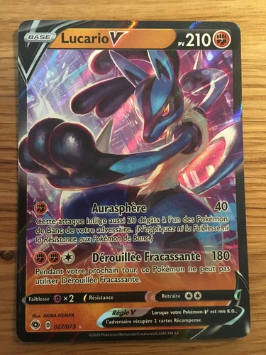 Carte pokémon lucario - lucario, v