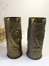 Lot of Two Chiseled Shell Sockets - 14 / 18 - Trench Art