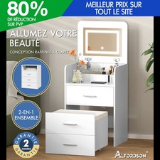 ALFORDSON Coiffeuse Maquillage Miroir Vanité Éclairage LED Chambre à Coucher