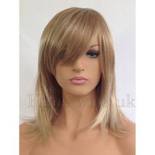 Perruque Blonde Femmes Visage Cadre Longueur Épaule Mode Cheveux Complet Tête GB