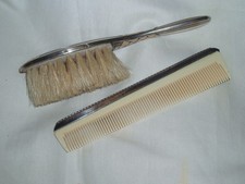 Ancienne brosse  argent poincon minerve art nouveau