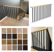 Rampe D'Escalier Holzgeländer Acier Noir Chêne Vertical Bois Anthracite Ral Neu