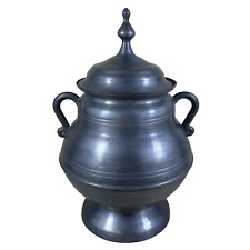 Large Double Handle Pewter Tureen Hallmarked Fleurs de Lys / Pewter Tureen