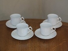 Villeroy and Boch Diamond Model 4 White Porcelain Coffee Cups
