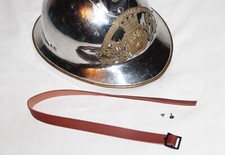 Jugulaire casque de Sapeur-Pompier modèle 1933 cuir brun, repro.